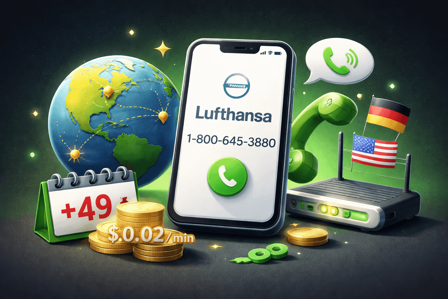 How to Call Lufthansa's US Toll-Free Number from Outside the US